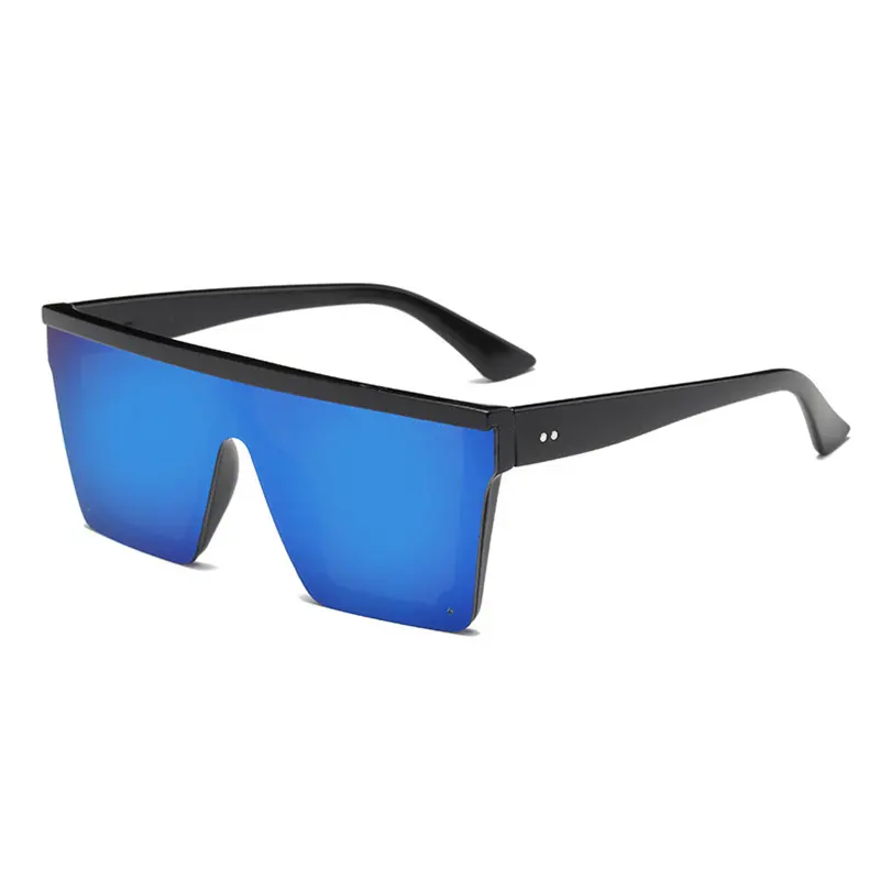 Occhiali da sole a mascherina con montatura in acetato - blu