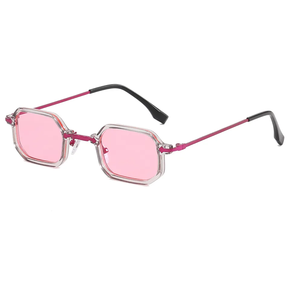 Occhiali da sole con lente trasparente Sghino: la nuova moda - rosa
